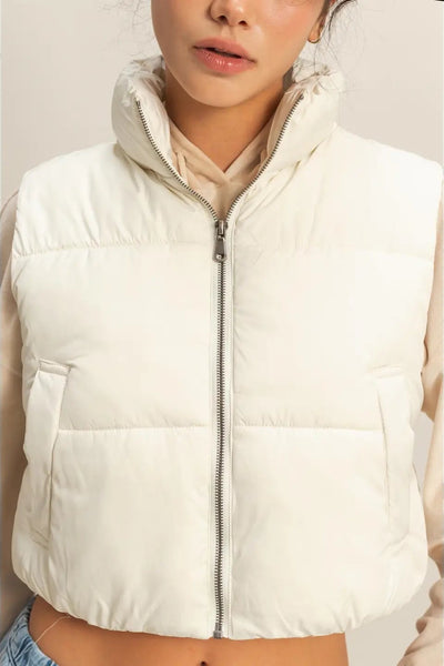 Cropped Puffer Vest