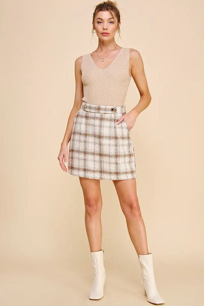Plaid Pocket Skirt