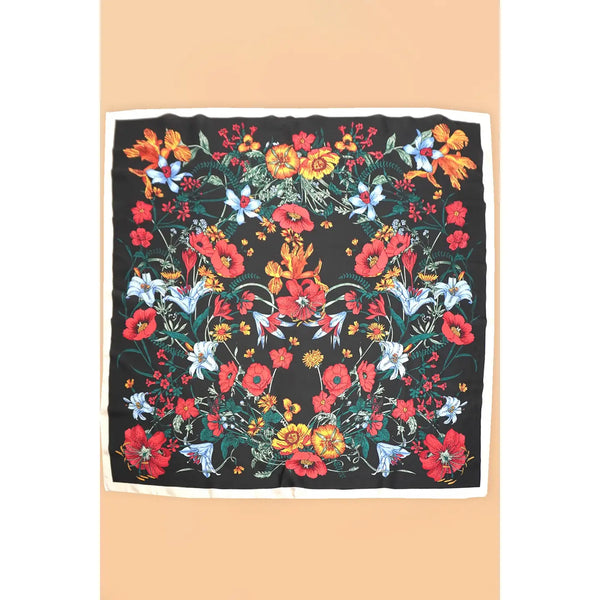 Large Floral Print Bandana Scarf