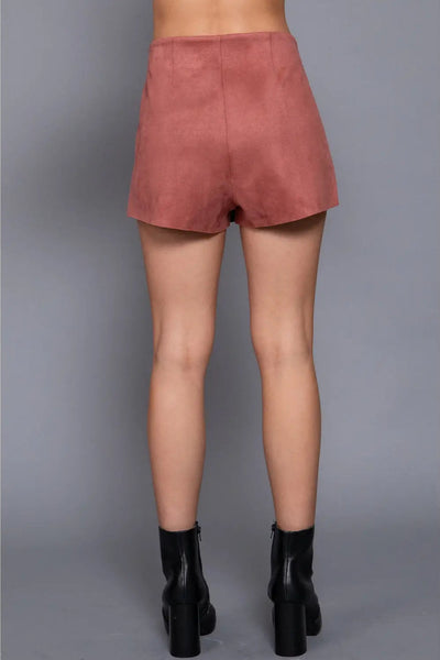 The Suede Wrap Short