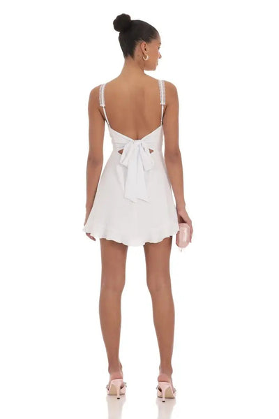 Lace Strap Open Back Dress