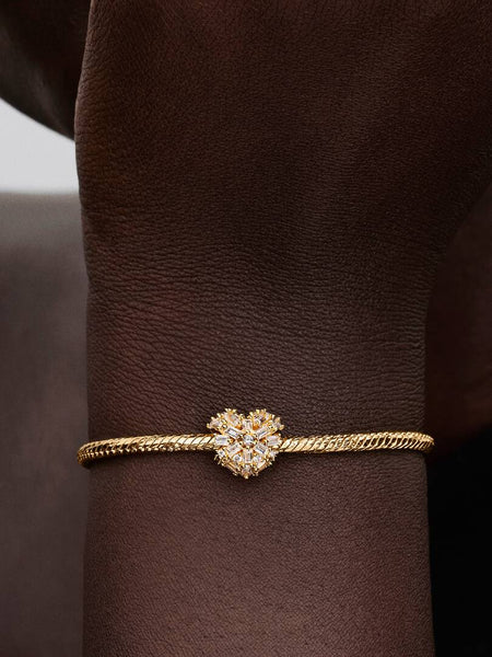 Pandora Sparkling Heart Charm/14k gold plating