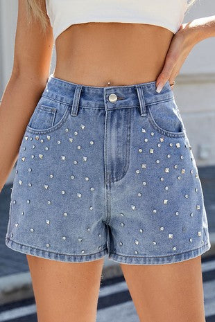 Rhinestone Denim Shorts