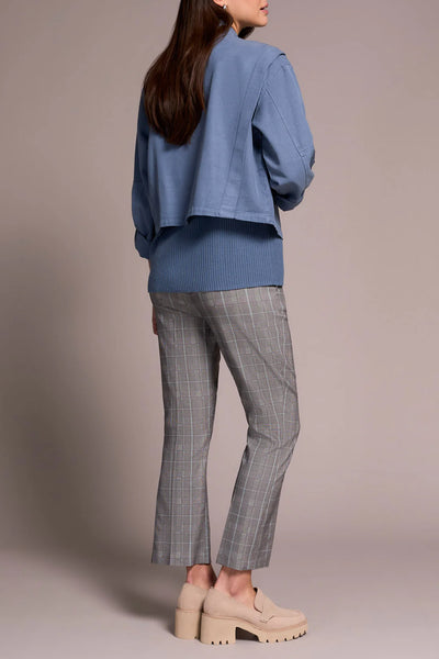 Slub Twill Zip-Front Mock Neck Jacket