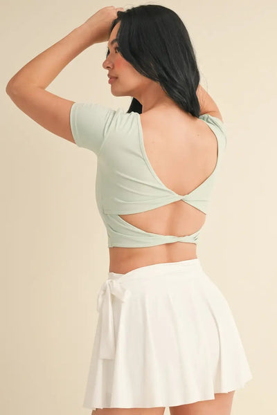 Twist Back Short Sleeve Top
