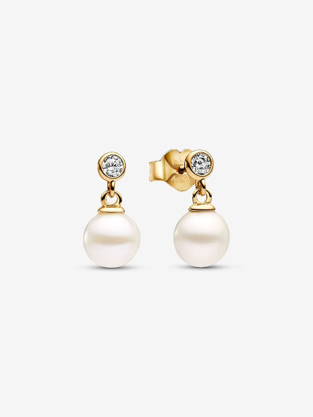 Pandora Treated Freshwater Cultured Pearl & Stone Drop Earrings