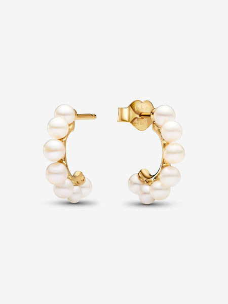 Pandora Treated Freshwater Cultured Pearls Open Hoop Earrings