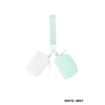 Dual Pouch Wristlet Keychain Wallet