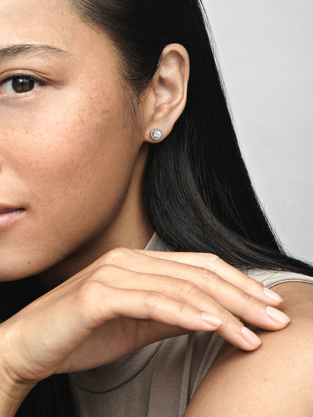 Pandora Round Sparkle Stud Earrings