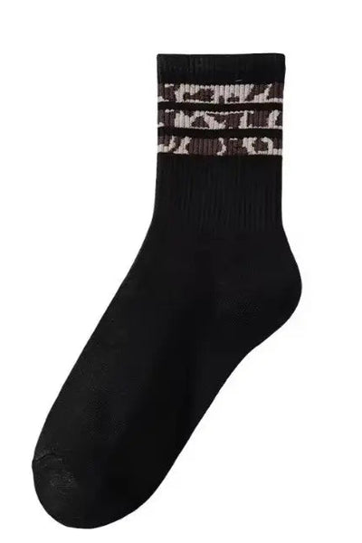 Animal Leopard Half Crew Throwback Socks