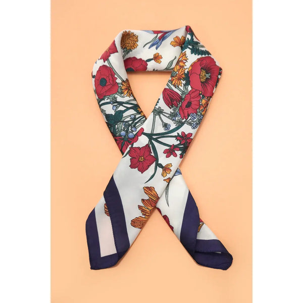 Large Floral Print Bandana Scarf