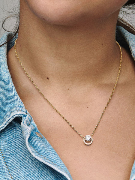 Pandora Sparkling Round Halo Pendant Collier Necklace