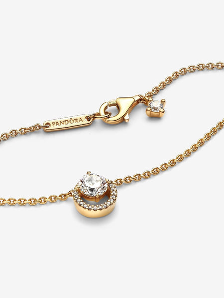 Pandora Sparkling Round Halo Pendant Collier Necklace