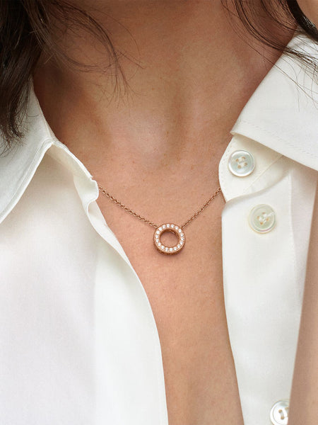 Pandora Logo Pavé Circle Collier Necklace