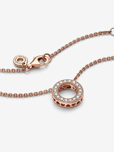 Pandora Logo Pavé Circle Collier Necklace
