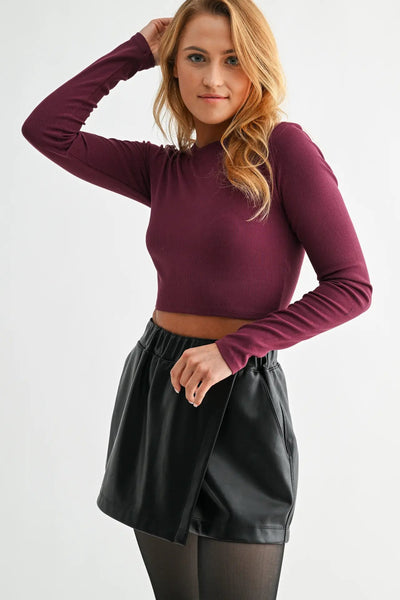Micro-Ribbed Cropped Top