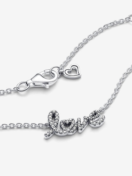 Pandora Sparkling Handwritten Love Collier Necklace