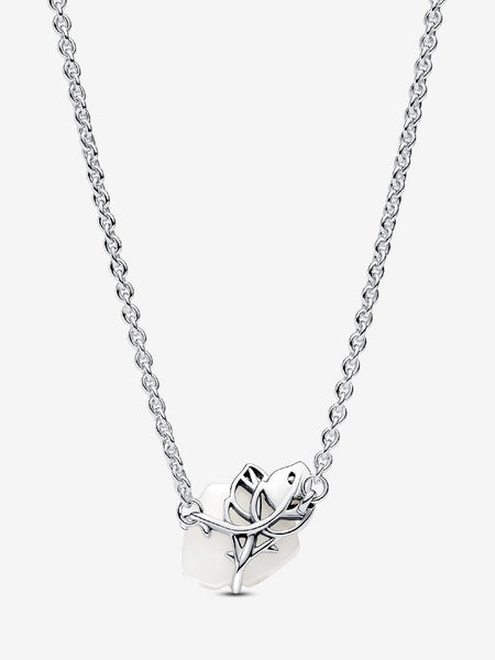 Pandora White Rose in Bloom Collier Necklace