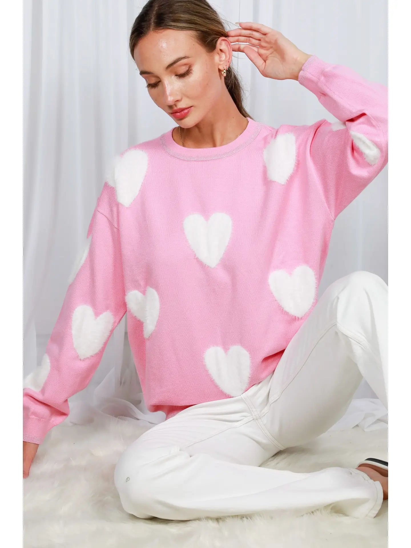 Fuzzy Heart Sweater