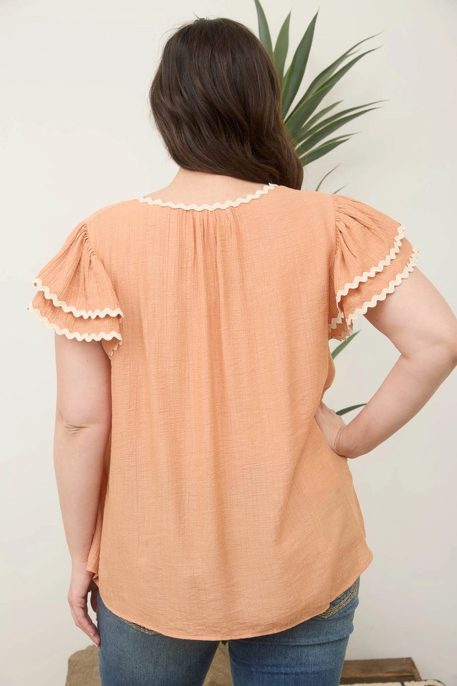 The Waverly Ruffle Top-Plus Size