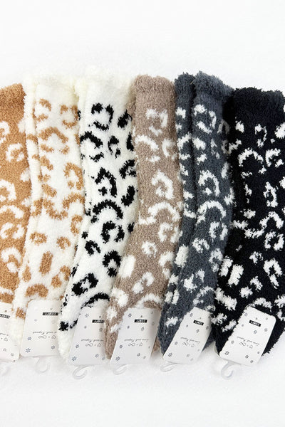 Plush Cozy Leopard Socks
