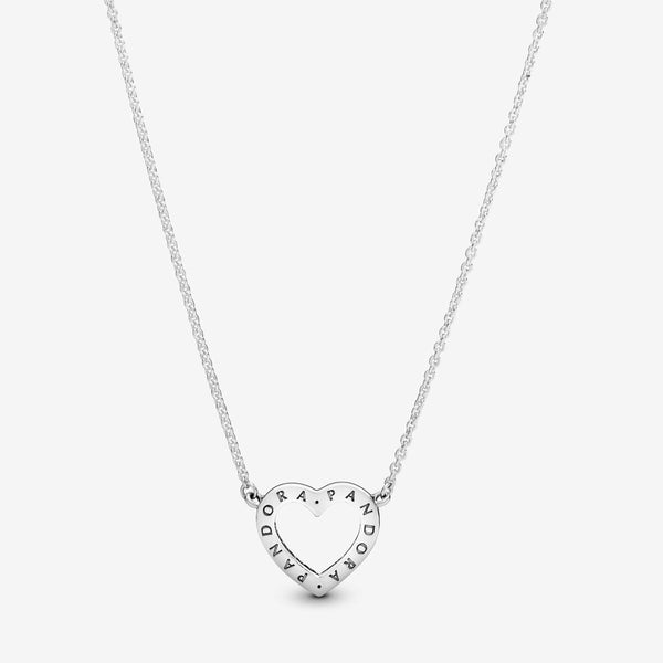 Pandora Sparkling Open Heart Necklace