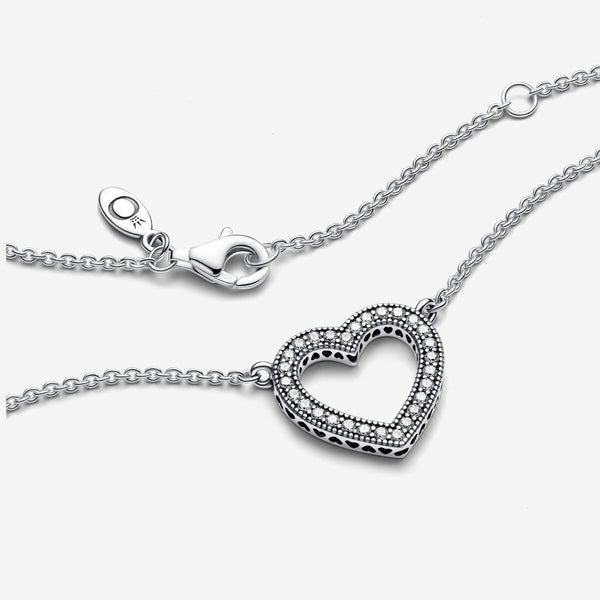 Pandora Sparkling Open Heart Necklace