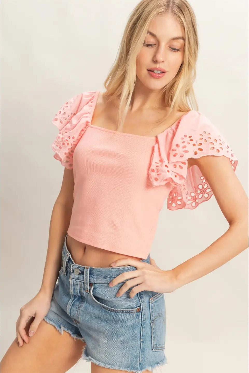 Charlotte Eyelet Top – Bella-gia Boutique