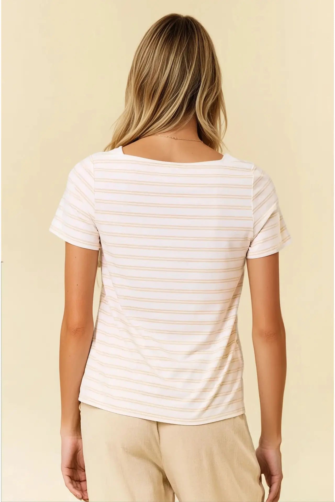 Soft Stripe Boat Neck Tee