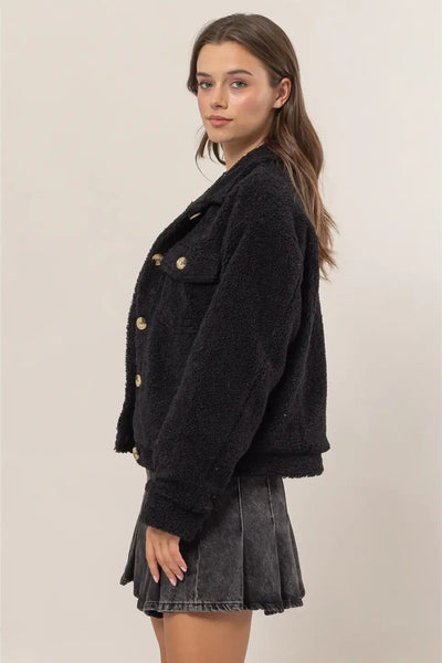 Sherpa Button-Front Jacket