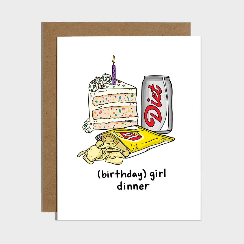 Girl Dinner Birthday Card