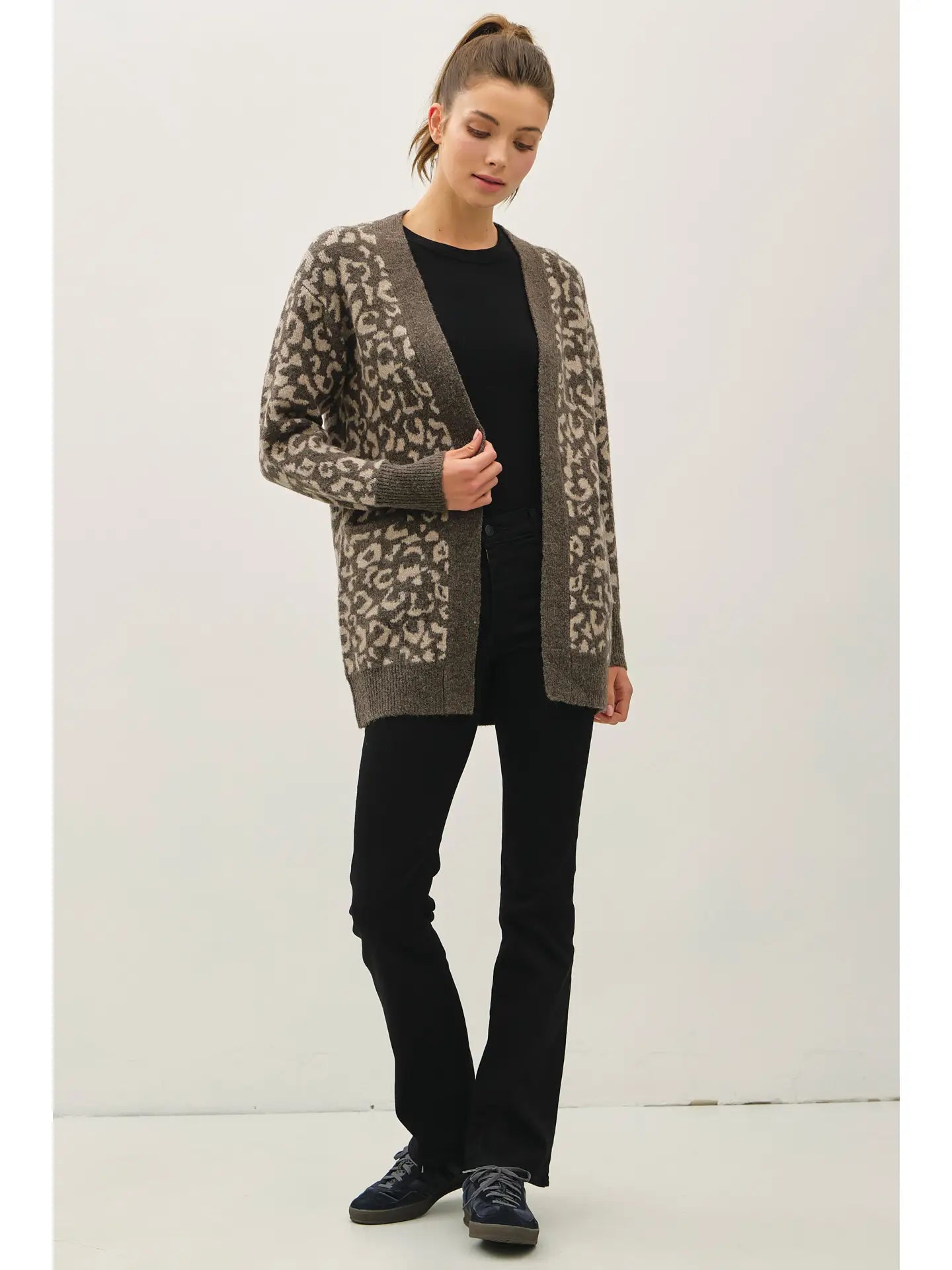 Leopard Jaquard Cardigan