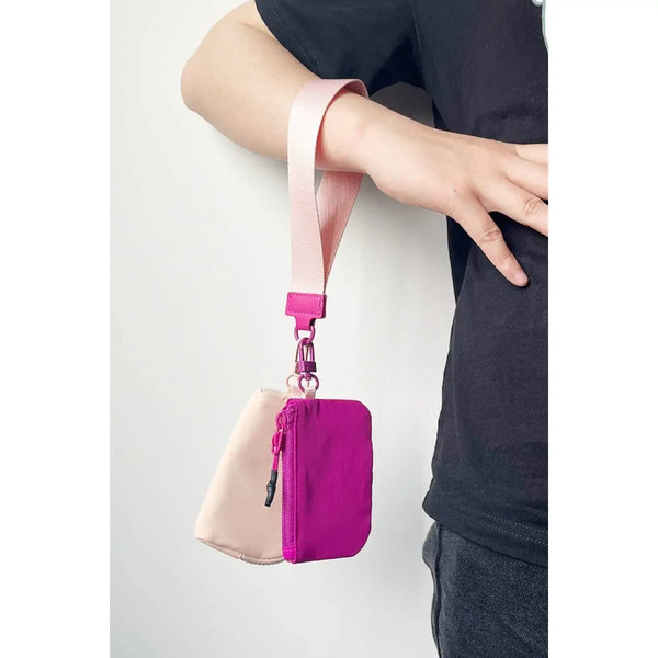 Dual Pouch Wristlet Keychain Wallet