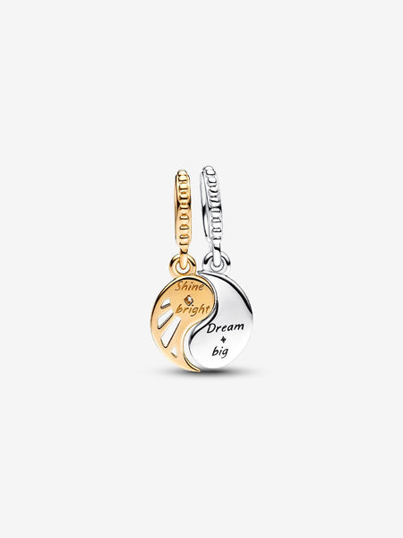 Pandora Two-tone Splittable Sun & Moon Dangle Charm