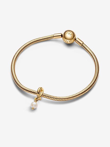 Pandora Treated Freshwater Cultured Pearl Eternity Circle Dangle Charm