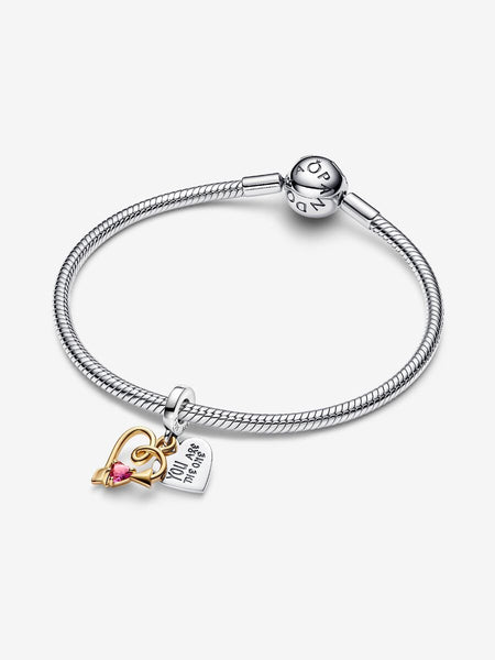 Pandora Engravable Heart & Arrow Double Dangle Charm