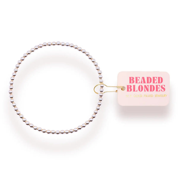 3mm Silver Beaded Bracelet