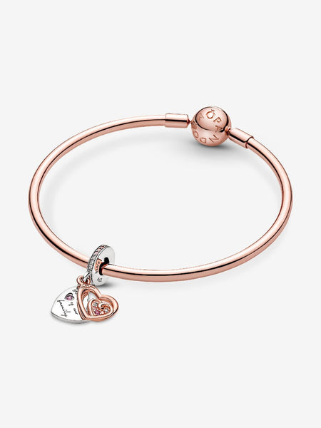 Pandora Entwined Infinite Hearts Double Dangle Charm