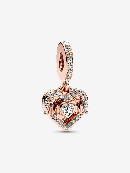 Pandora Heart & Mom Dangle Charm