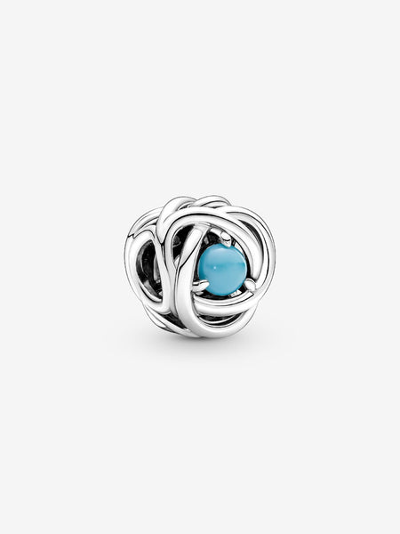 Pandora December Turquoise Blue Eternity Circle Charm