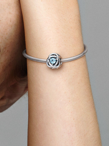 Pandora March Sea Aqua Blue Eternity Circle Charm