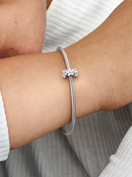 Pandora White Daisy Flower Spacer Charm