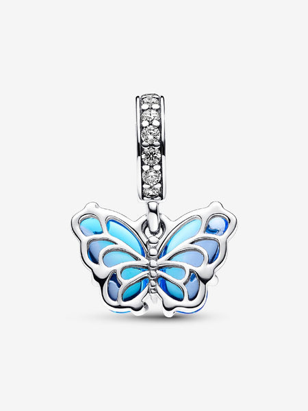 Pandora Blue Murano Glass Butterfly Dangle Charm