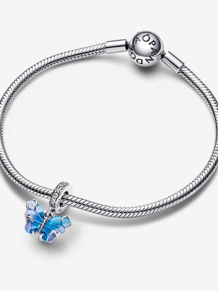 Pandora Blue Murano Glass Butterfly Dangle Charm