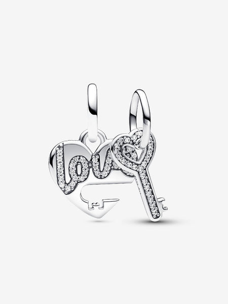 Pandora Splittable Heart & Key Dangle Charm