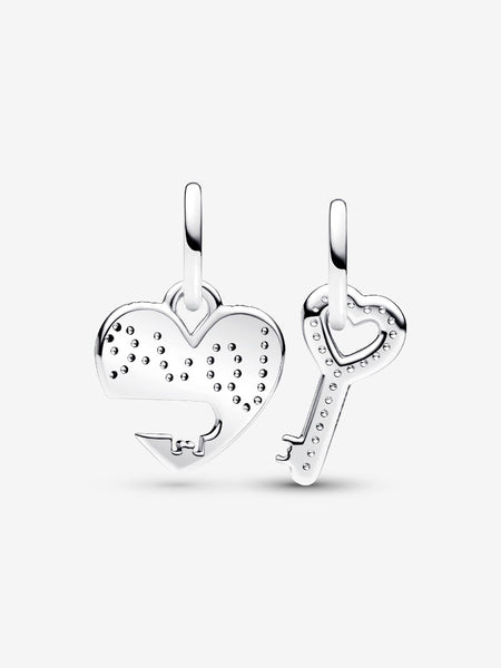 Pandora Splittable Heart & Key Dangle Charm