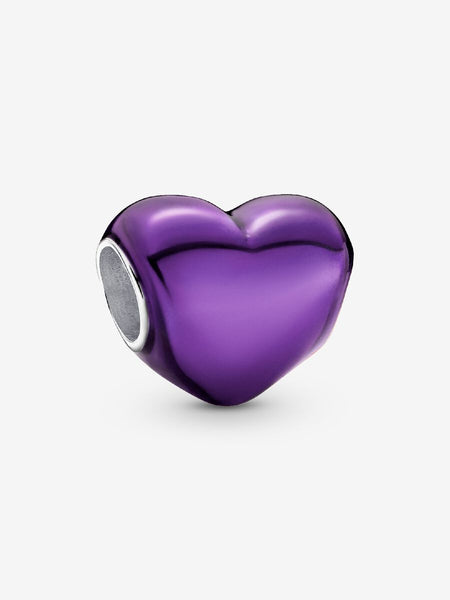 Pandora Metallic Purple Heart Charm