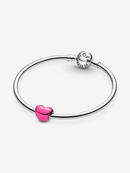Pandora Metallic Pink Heart Charm