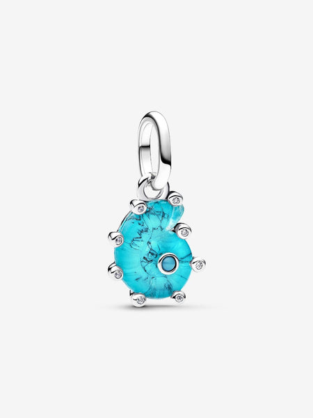 Pandora Blue Murano Glass Sea Snail Dangle Charm