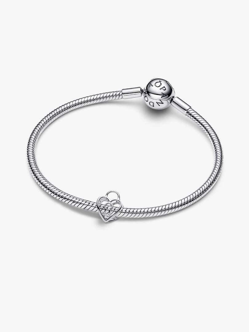 Openwork Heart Padlock Charm